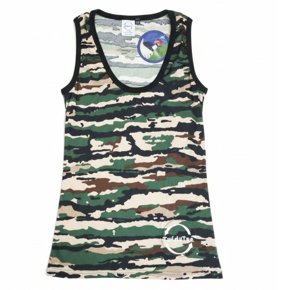 Twisty Tee Women's Activewear Dry Fit Camo Pullover Scoopneck Tank Top NWT Small